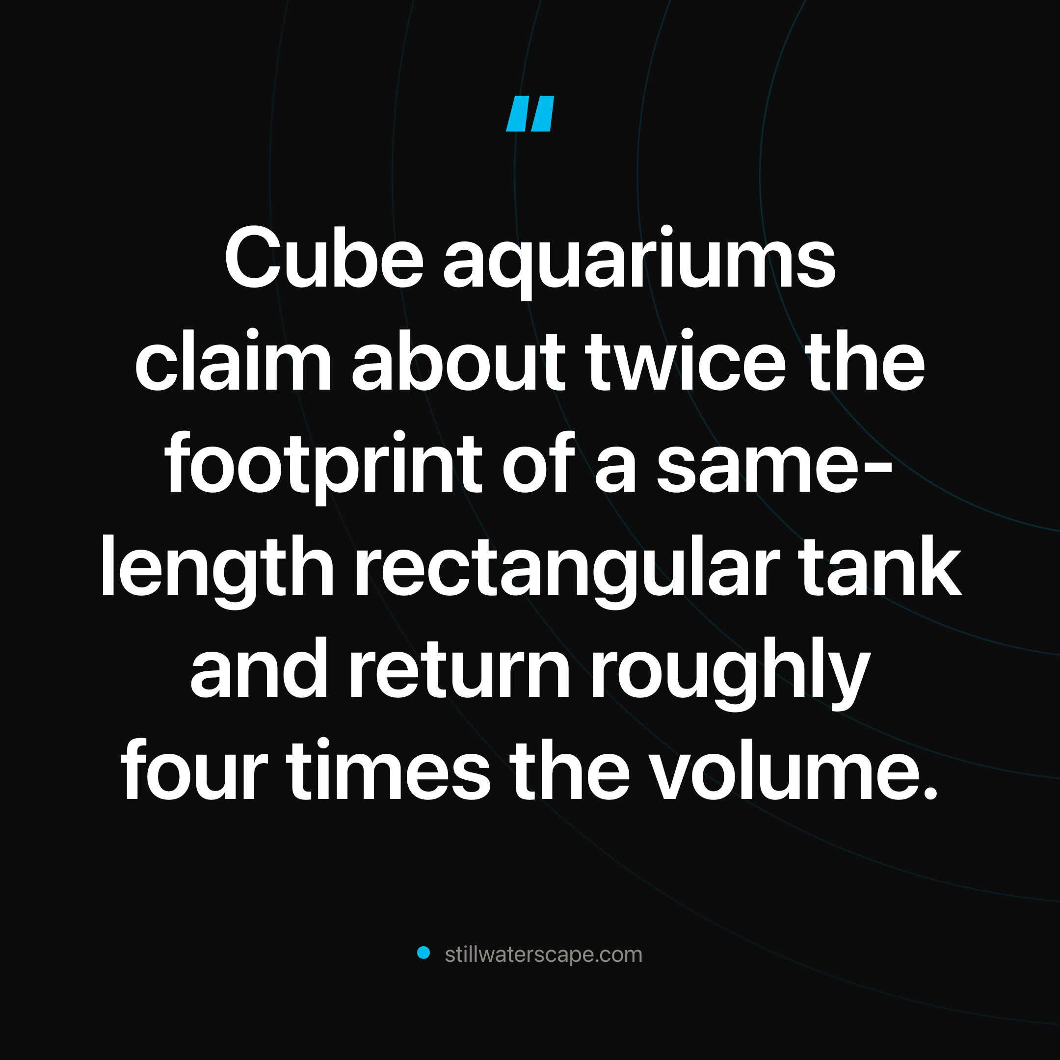 Cube Aquarium: Footprint Against Volume by Size