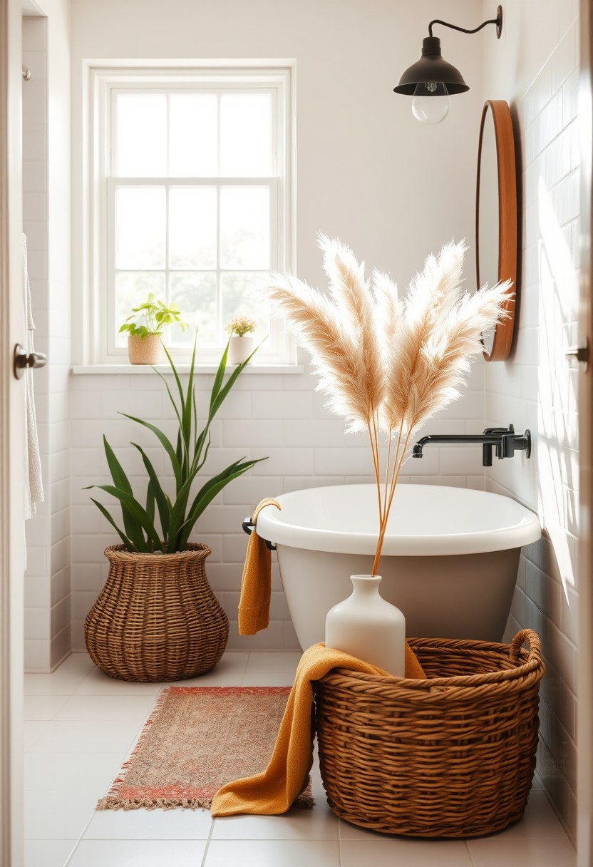 Small Bathroom Ideas: Warm Wood & Brass Floating Vanity Look